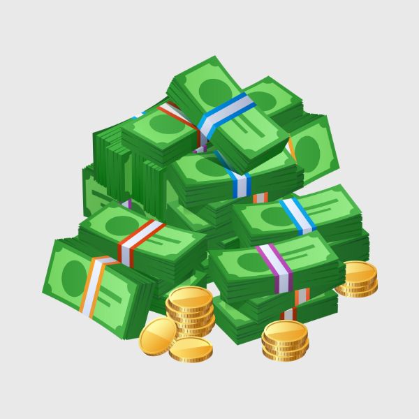 Stack of Money & Coins
