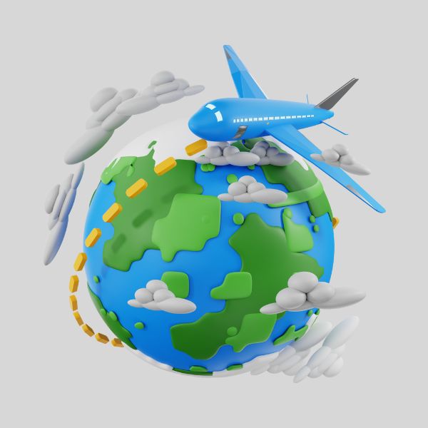 Plane Circling Globe