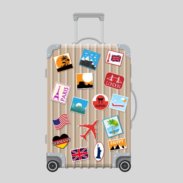 Stickered Luggage