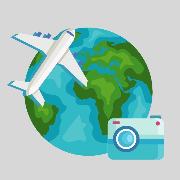 Globe, Plane & Camera