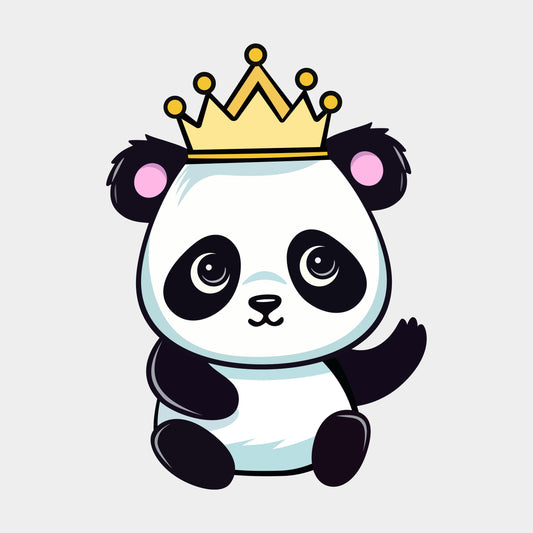 cute panda with crown